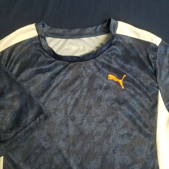 Puma Men Classic Blue Fitness Shirts & Tops Athletic Large Design Sports Nice - Picture 1 of 7